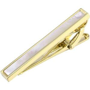 Mens Tie Clip Mother of Pearl Tie Bar Classic Necktie Pin Gift for Wedding